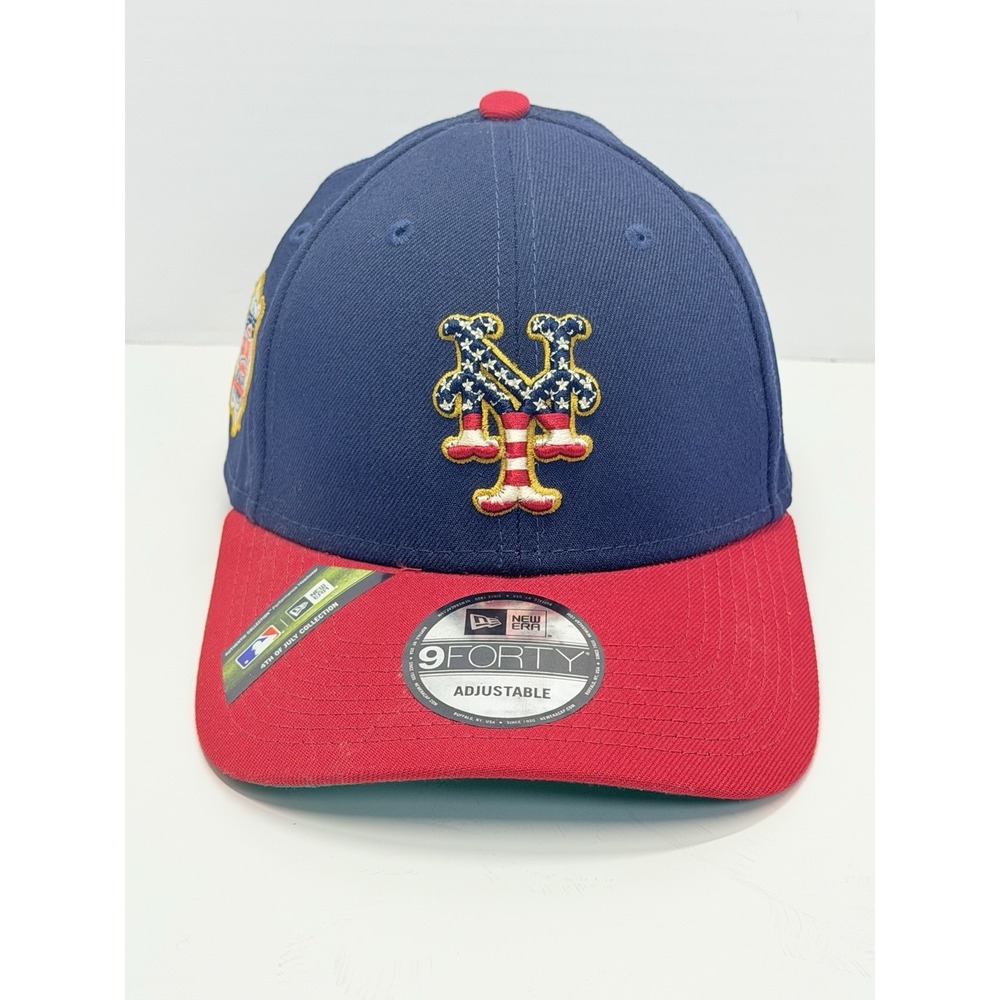 New Era 9FORTY New York Mets 2019 July 4th Hat OSFM Navy Red NWT